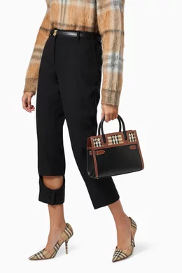 Buy Burberry Black Mini Title Bag in Vintage Check Leather For Women Online Ounass Bahrain
