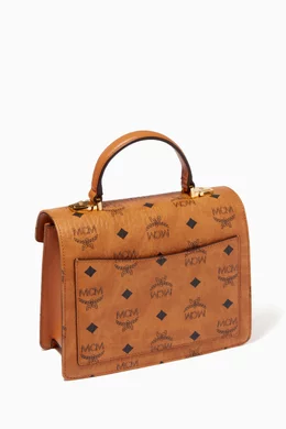 Buy MCM Brown Small Patricia Satchel in Visetos For Women Online Ounass Bahrain