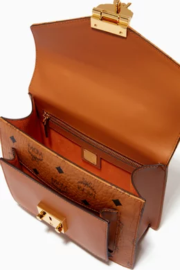 Buy MCM Brown Small Patricia Satchel in Visetos For Women Online Ounass Bahrain