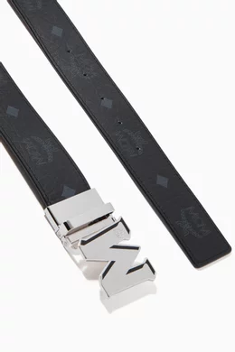 Mcm belt black and white deals