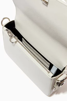 Buy Off White White Diagonal Stripe Mini Flap Bag in Leather For Women Online Ounass Bahrain