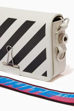 Off white mini diagonal stripes leather bag deals