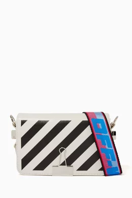 Buy Off White White Diagonal Stripe Mini Flap Bag in Leather For Women Online Ounass Bahrain