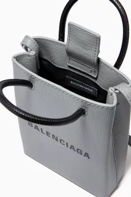 Buy Balenciaga Grey Shopping Phone Holder Bag in Squared Calfskin For UNISEX Online Ounass Bahrain