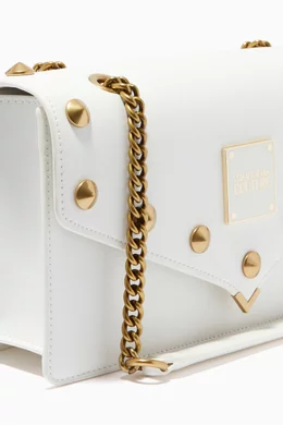 Buy Versace Jeans Couture White Studded Shoulder Bag in Leather For Women Online Ounass Bahrain