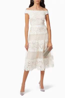 green emerald velvet dress Tadashi Shoji Adriane Floral Embroidered Tea-Length Dress