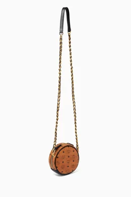 Buy MCM Brown Tambourine Crossbody in Studded Visetos Leather For Women Online Ounass Bahrain