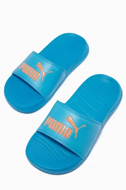 Buy Puma Blue Popcat 20 Slides in Rubber For Boys Online Ounass Bahrain