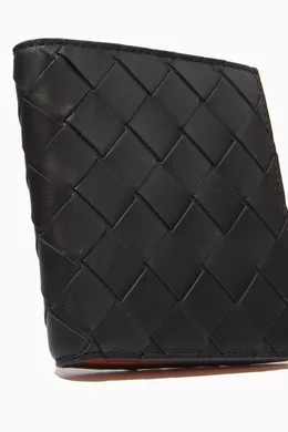 Buy Bottega Veneta Black Slim Bi fold Wallet in Intrecciato Leather For Men Online Ounass Bahrain