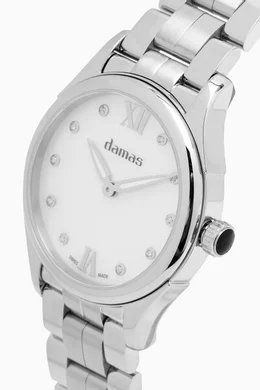 Buy Damas Metallic Sport Watch with Diamonds in Stainless Steel For Women Online Ounass Bahrain