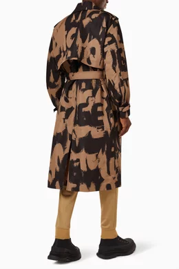 Buy McQueen White Graffiti Trench Coat in Nylon For Men Online