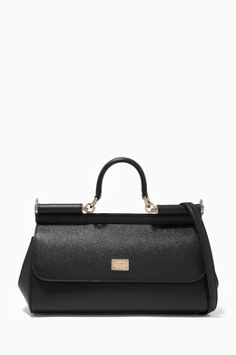 Buy Dolce Gabbana Black Sicily Long Medium Top Handle Bag in Leather For Women Online Ounass Bahrain