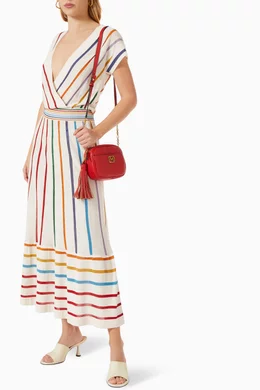 Buy Marella White Calia Striped Midi Dress For Women Online Ounass Bahrain