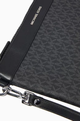 Buy Michael Kors Black Flat Travel Pouch in Logo Canvas For Men Online Ounass Bahrain