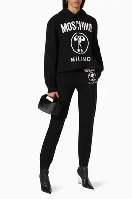 Buy Moschino Black Moschino Milano Hoodie in Cotton For Women Online Ounass Bahrain
