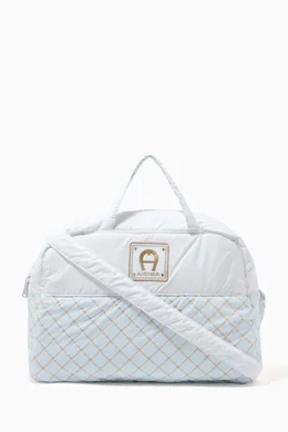 Buy AIGNER Blue Logo Patch Diaper Bag in Nylon For Baby Boys Online Ounass Bahrain