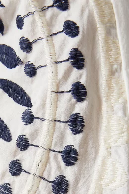 Buy Greek Archaic Kori White Contrast Embroidered Dress in Cotton For Women  Online | Ounass Bahrain