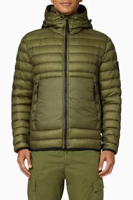 Buy Stone Island Green Compass Logo Jacket in Padded Nylon For Men Online Ounass Bahrain