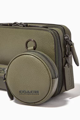 Buy Coach Green Charter Crossbody with Hybrid Pouch in Polished