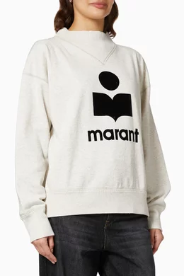 Buy Isabel Marant Etoile Neutral Moby Logo Sweatshirt in Cotton For Women Online Ounass Bahrain