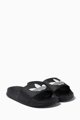 Buy adidas Black Adilette Lite Slides in Synthetic Leather For Boys Online Ounass Bahrain