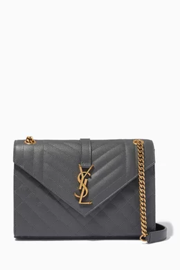Saint laurent medium embossed leather envelope bag store