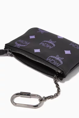 Buy MCM Black Key Pouch in Color Splash Logo Leather For UNISEX Online Ounass Bahrain