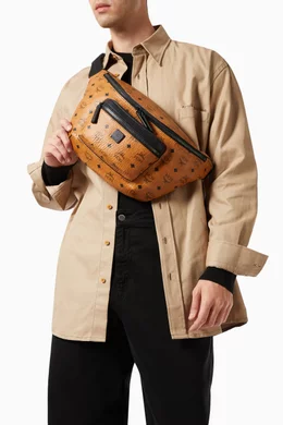 Buy MCM Brown Large Fursten Belt Bag in Visetos For Men Online Ounass Bahrain