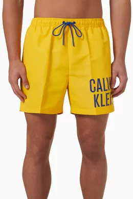 Buy Calvin Klein Yellow Medium Drawstring Swim Shorts For Men Online Ounass Bahrain