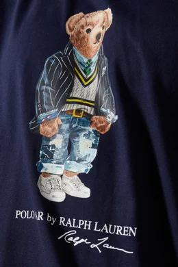 Buy Polo Ralph Lauren Blue Polo Bear Hooded T Shirt in Jersey For Men Online Ounass Bahrain