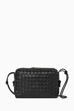 Buy Bottega Veneta Black Loop Small Crossbody Bag in Laminated Intrecciato Nappa For UNISEX Online Ounass Bahrain