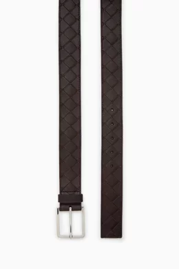 Buy Bottega Veneta Black Intrecciato Belt in Leather For Men Online Ounass Bahrain