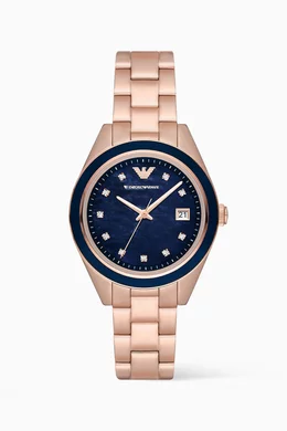 Emporio armani watches womens rose gold top