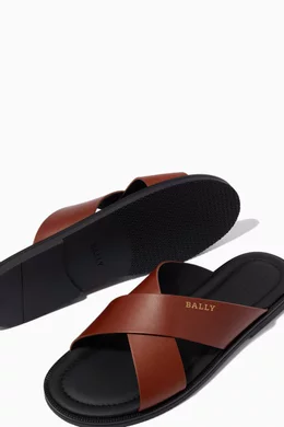 Men's bally leather sandals on sale