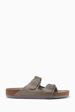 Grey footbed sandals clearance