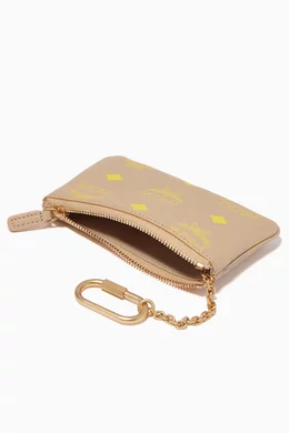 Buy MCM Brown Mini Key Pouch in Color Splash Logo Leather For UNISEX Online Ounass Bahrain