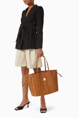 Buy MCM Brown Medium Reversible Liz Shopper in Visetos For Women