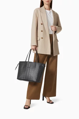 Buy MCM Black Medium Reversible Liz Shopper in Visetos For Women Online Ounass Bahrain