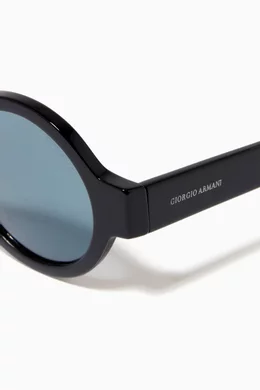 Buy Giorgio Armani Blue Round Sunglasses in Acetate For Women Online Ounass Bahrain