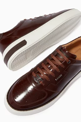 Buy Bally Brown Matteus Sneakers in Patent Leather For Men Online Ounass Bahrain