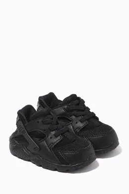 Buy Nike Black Huarache Run Sneakers in Leather Textile For Boys Online Ounass Bahrain
