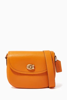 Buy Coach Orange Willow Saddle Crossbody Bag in Pebbled Leather For Women Online Ounass Bahrain