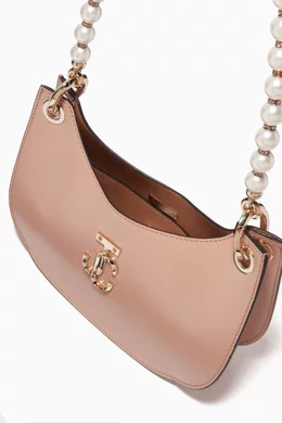 Buy Jimmy Choo Pink Varenne Hobo S Pearl embellished Handbag in Box Leather For Women Online Ounass Bahrain