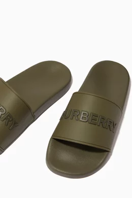 Buy Burberry Green Furley Sandals in Rubber For Men Online Ounass Bahrain
