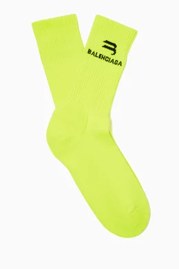 Buy Balenciaga Yellow Sporty B Tennis Socks in Cotton Blend For Men Online Ounass Bahrain