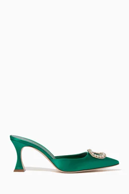 Green Satin Mules Manolo Blahnik Shoes Mules Buy Manolo Blahnik