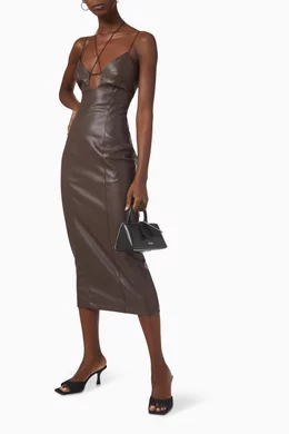 Buy Misha Brown Carly Dress in Faux Leather For Women Online | Ounass  Bahrain