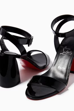 Buy Christian Louboutin Black Miss Sabina 85 Sandals in Patent