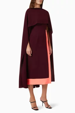 Maroon cape dress 2025