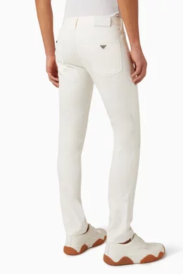Buy Emporio Armani White Slim Fit Jeans in Denim For Men Online Ounass Bahrain